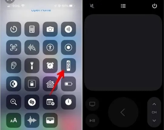 Use control center or iOS to turn up volume on Apple TV without a remote