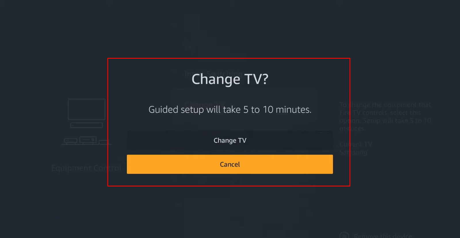 Change TV from the prompt