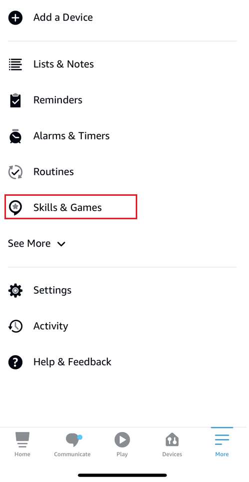 Click on Skills and Games