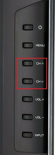 Use the physical button to change channel on Vizio TV 