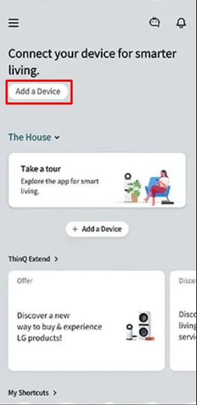 Tap Add a Device option to Find LG TV IP Address Without Remote 