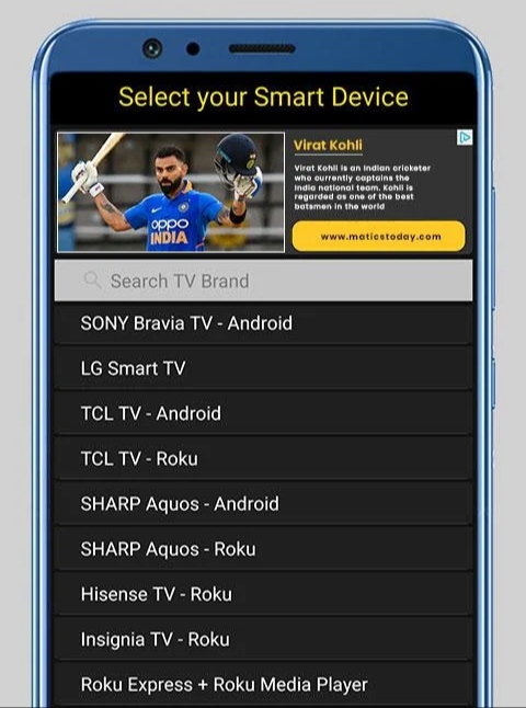 Select your Asano TV