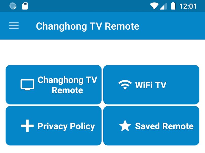 select Changhong TV Remote option