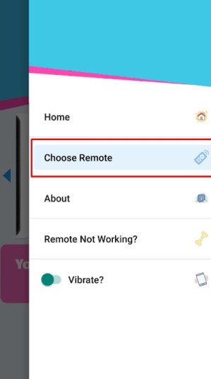 Tap the Choose Remote option
