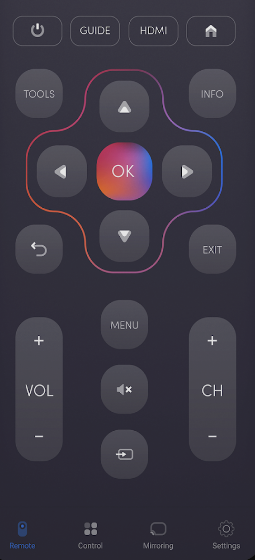 Control Shinco TV using universal remote app