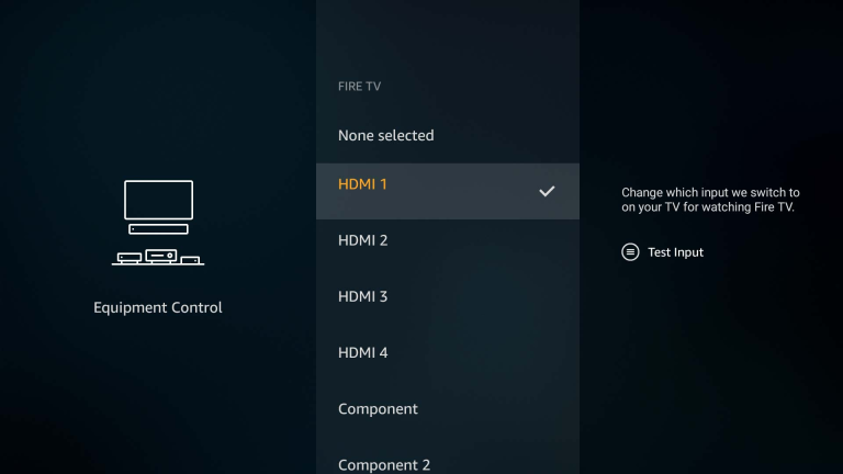 Select the input you want to use on Element Fire TV
