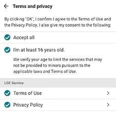 Accept Terms and privacy
