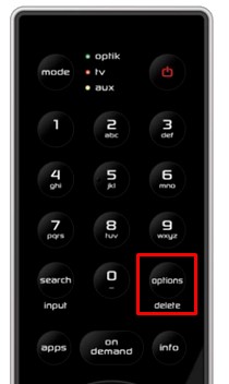 Press the Options button on Slimline remote