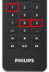 Press 9-8-1 on the Philips Android TV remote.
